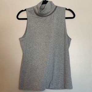 Athleta Mock Turtleneck Tank w/ Mesh Accents - Grey